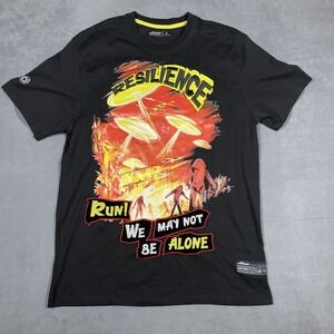Offbeat Shirt Mens Large Resilience Alien‎ UFO Embroidered Graphic Tee Unique